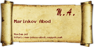 Marinkov Abod névjegykártya